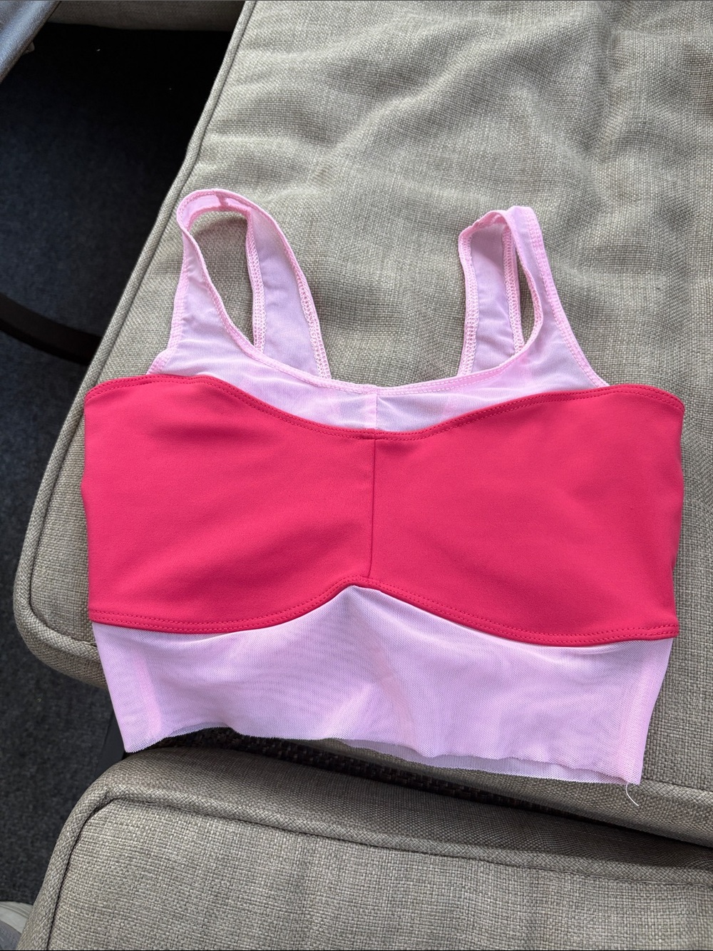 FIVE Women's Pink Two-Tone Sports Bralette - Light & Hot Pink